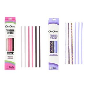 CharCharmz Tumbler Straws Set - Pink and Purple